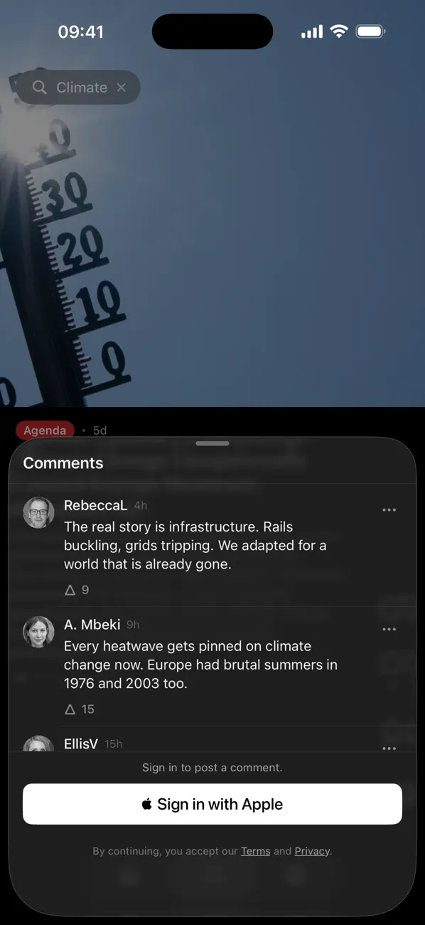 Cupure — iOS App screen 1